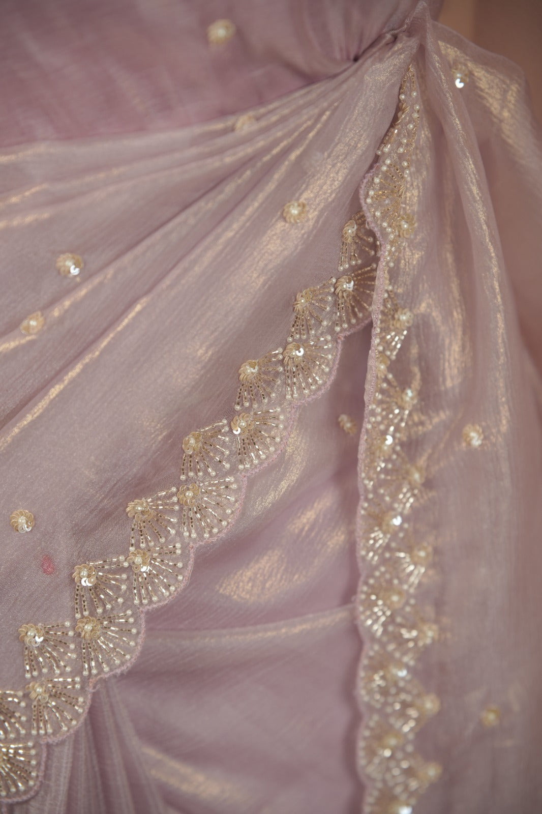 Crushed Shimmer Organza Saree TSA5694