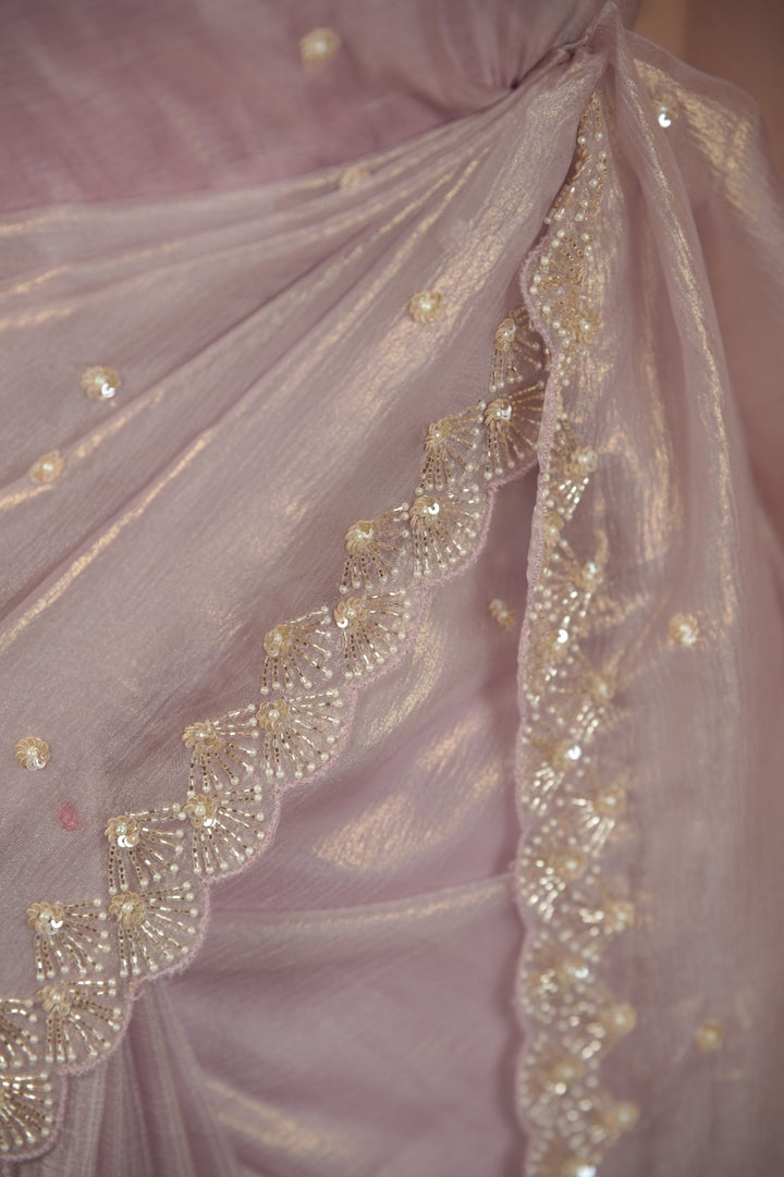 Crushed Shimmer Organza Saree TSA5694