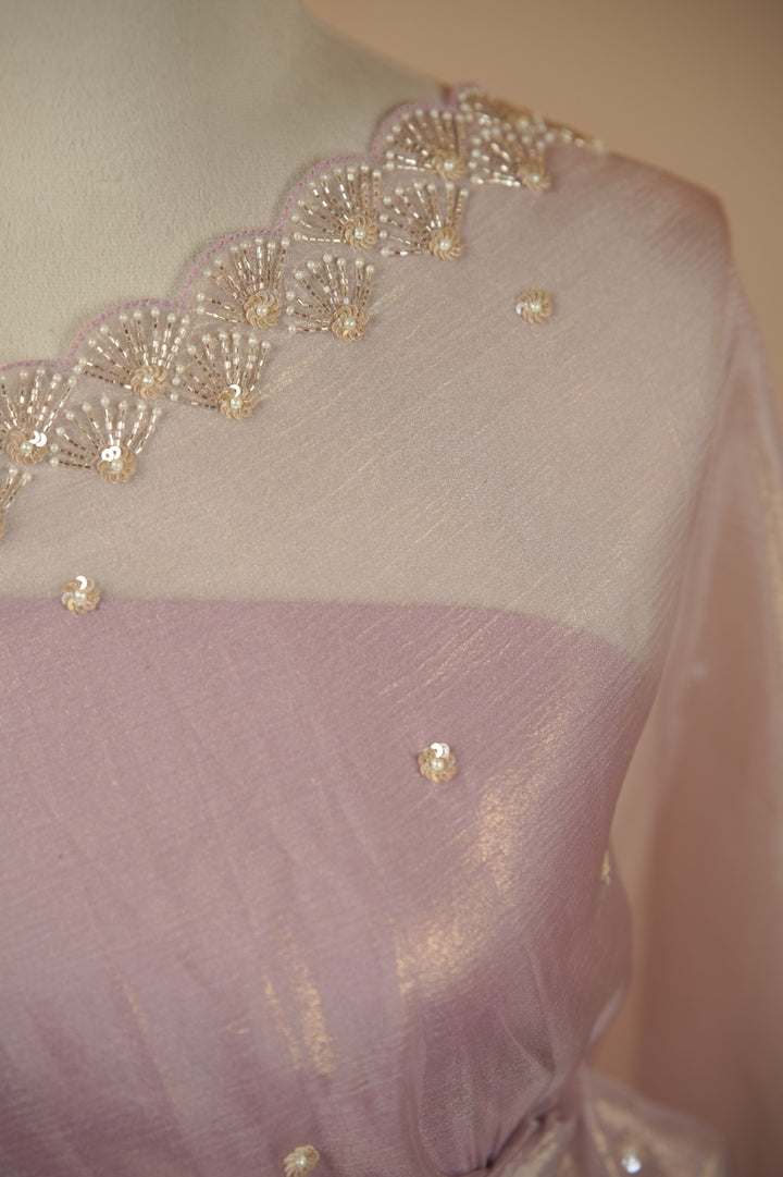 Crushed Shimmer Organza Saree TSA5694