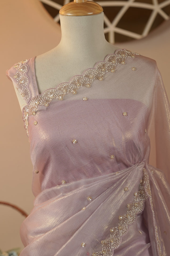 Crushed Shimmer Organza Saree TSA5694