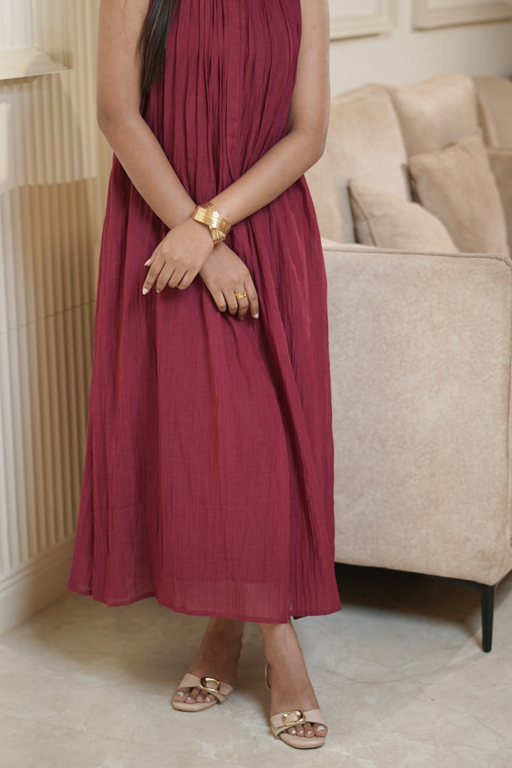 Maroon Maxi Dress TKTS105