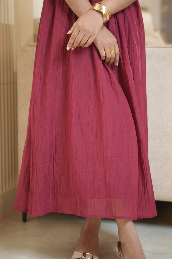 Maroon Maxi Dress TKTS105
