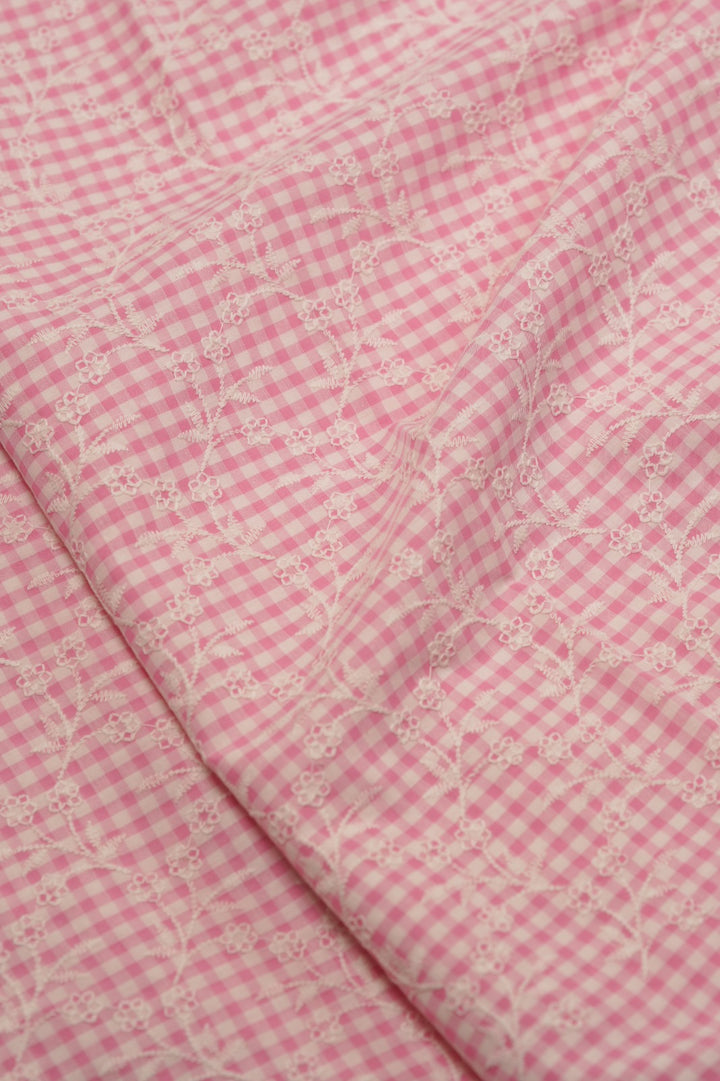 Cotton Check Material TRF5823