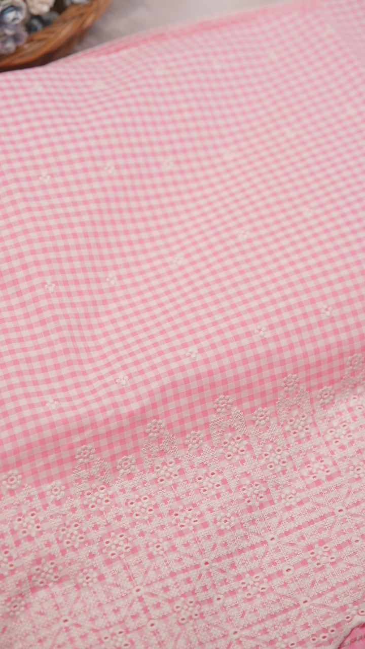 Cotton Check Material TRF5823