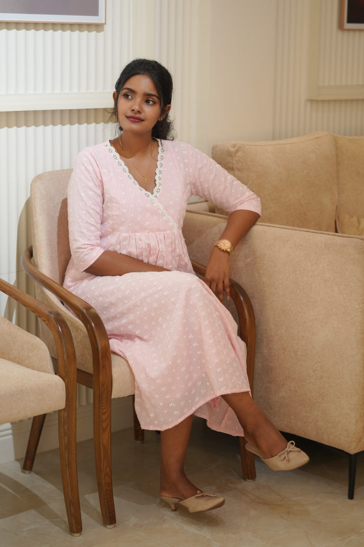 Pink cotton dress TKTB1061