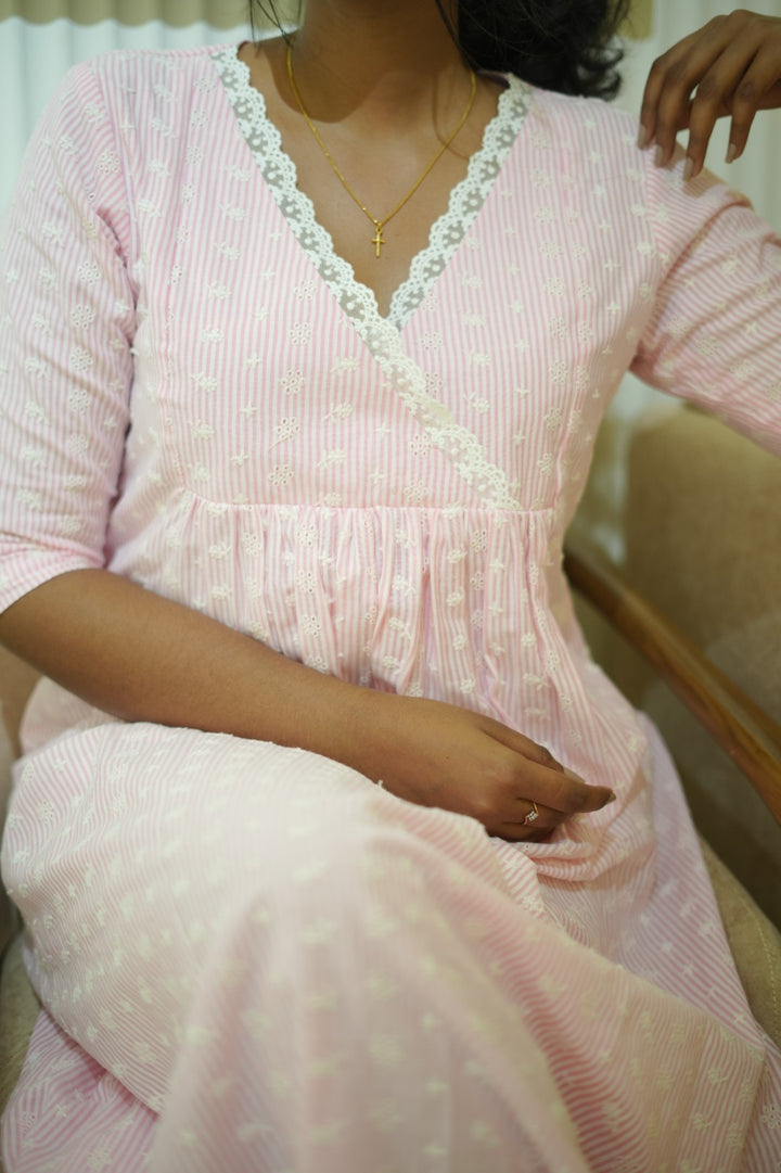 Pink cotton dress TKTB1061