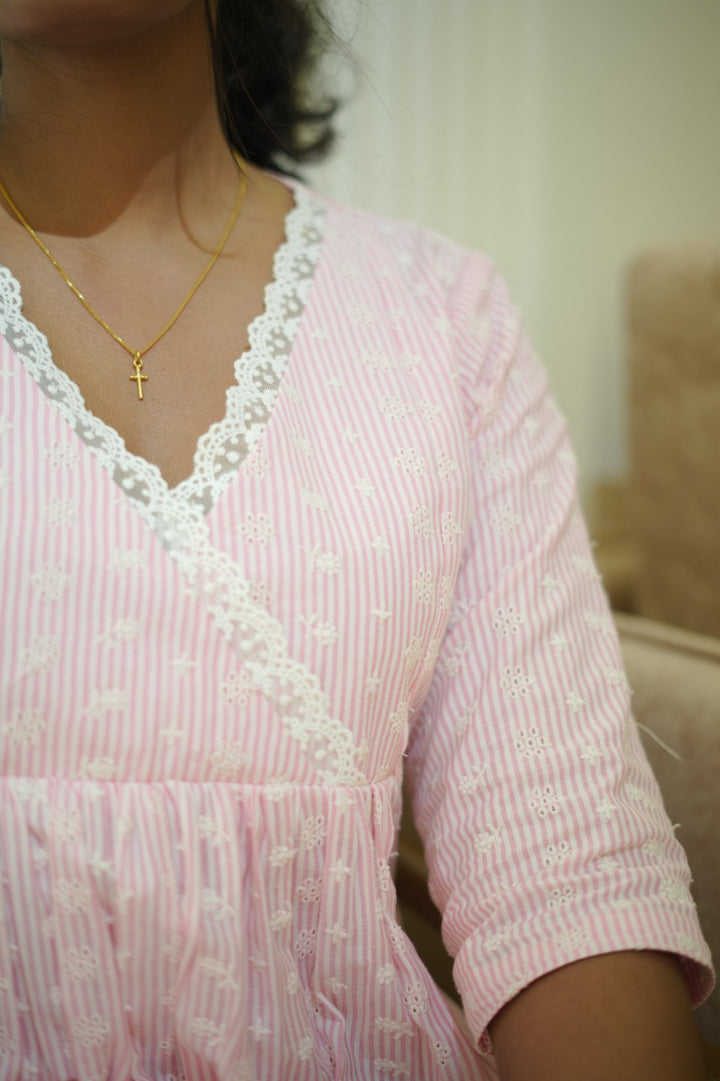 Pink cotton dress TKTB1061
