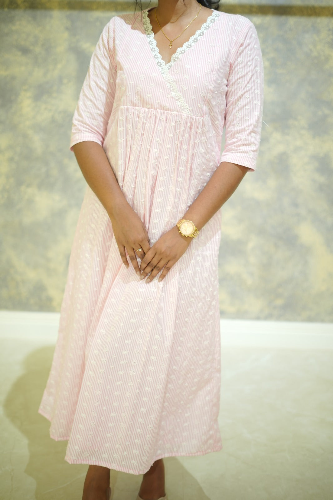 Pink cotton dress TKTB1061