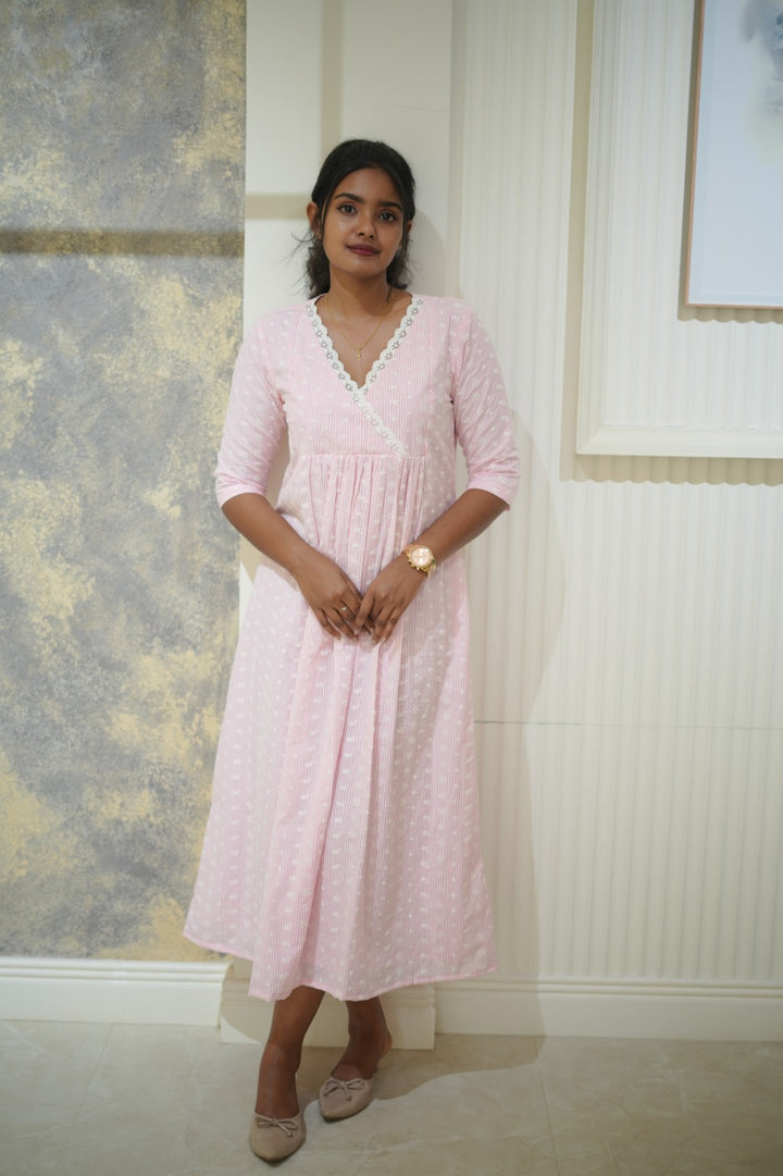 Pink cotton dress TKTB1061