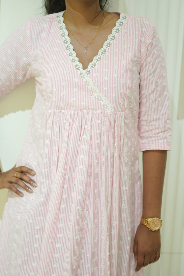 Pink cotton dress TKTB1061