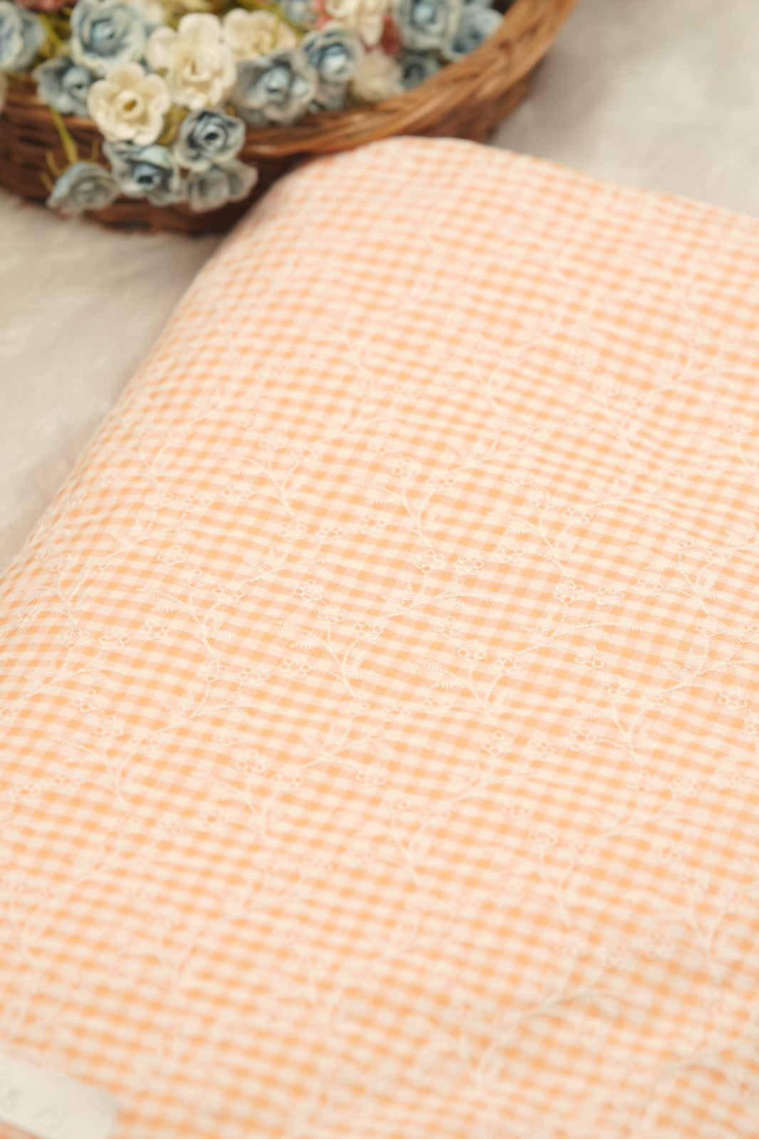 Cotton Check Material TRF5837