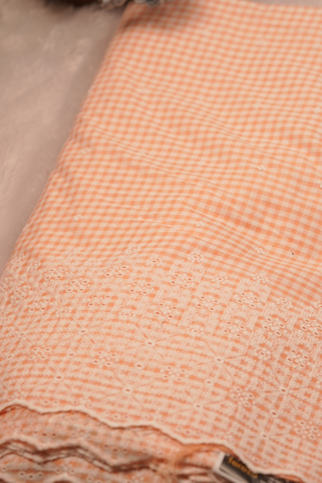 Cotton Check Material TRF5837