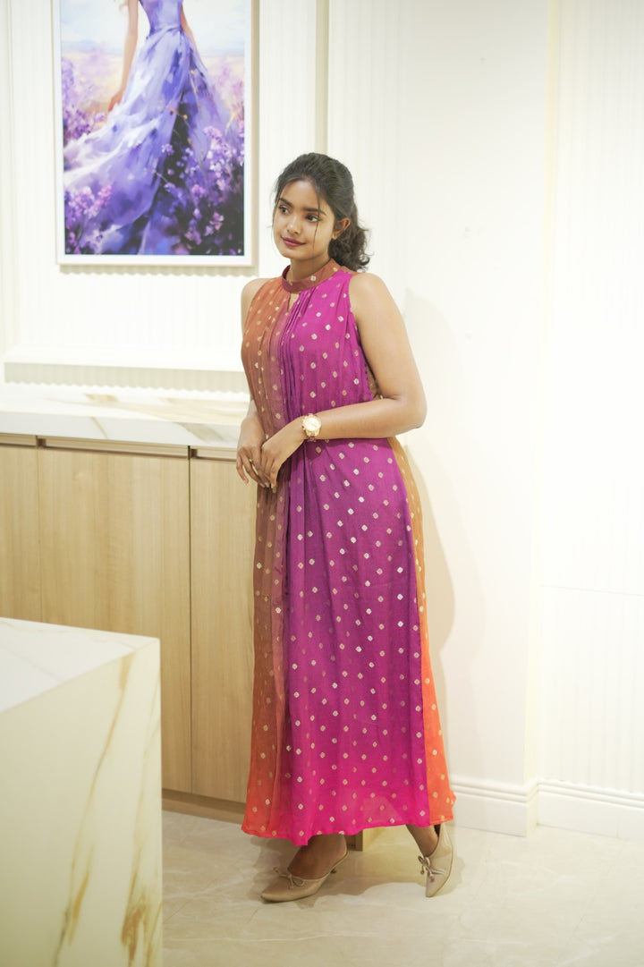 Multi shade chinnon dress TKTS1060