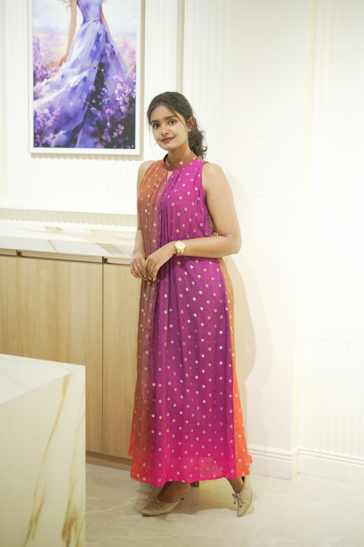 Multi shade chinnon dress TKTS1060
