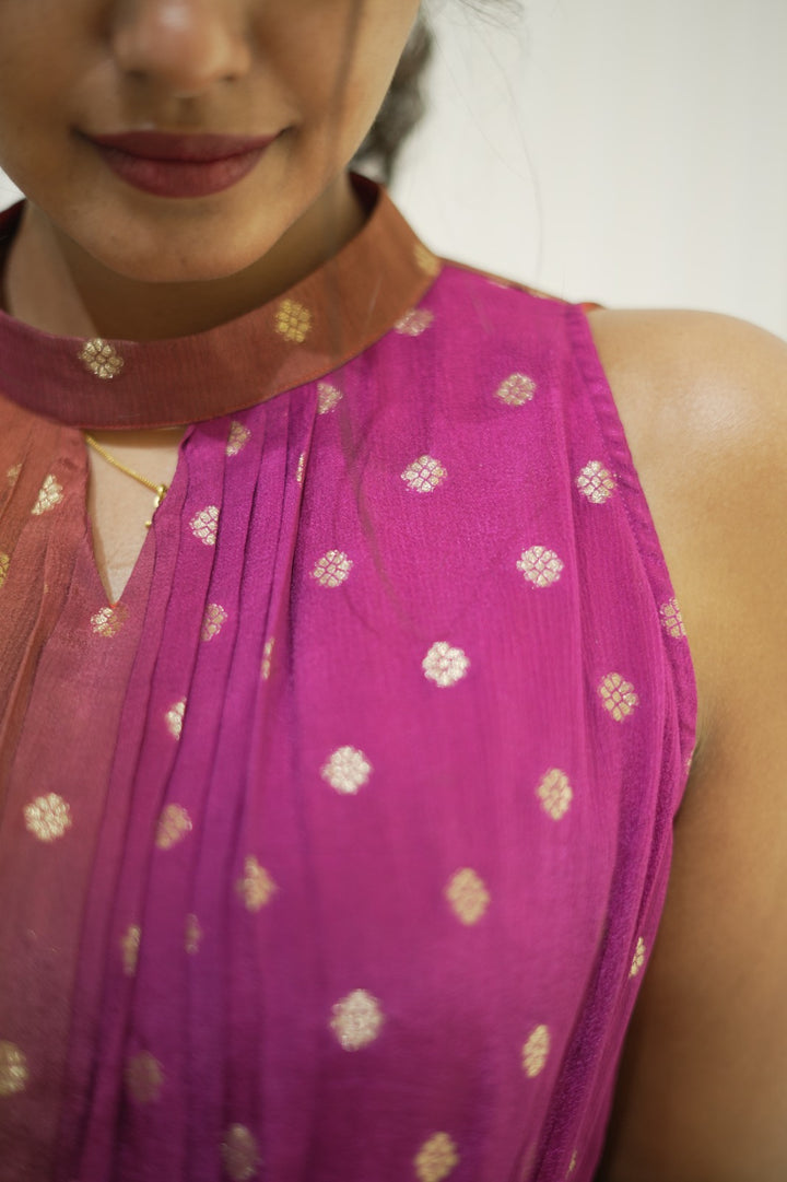 Multi shade chinnon dress TKTS1060