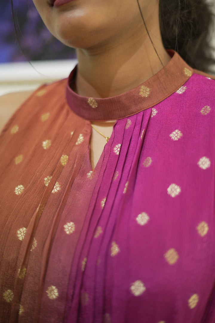 Multi shade chinnon dress TKTS1060