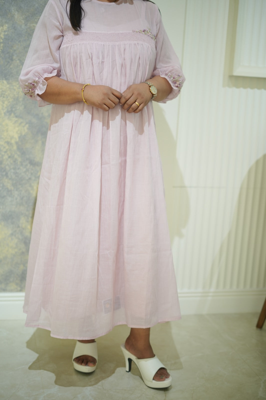 Smoked chanderi dress KD1071