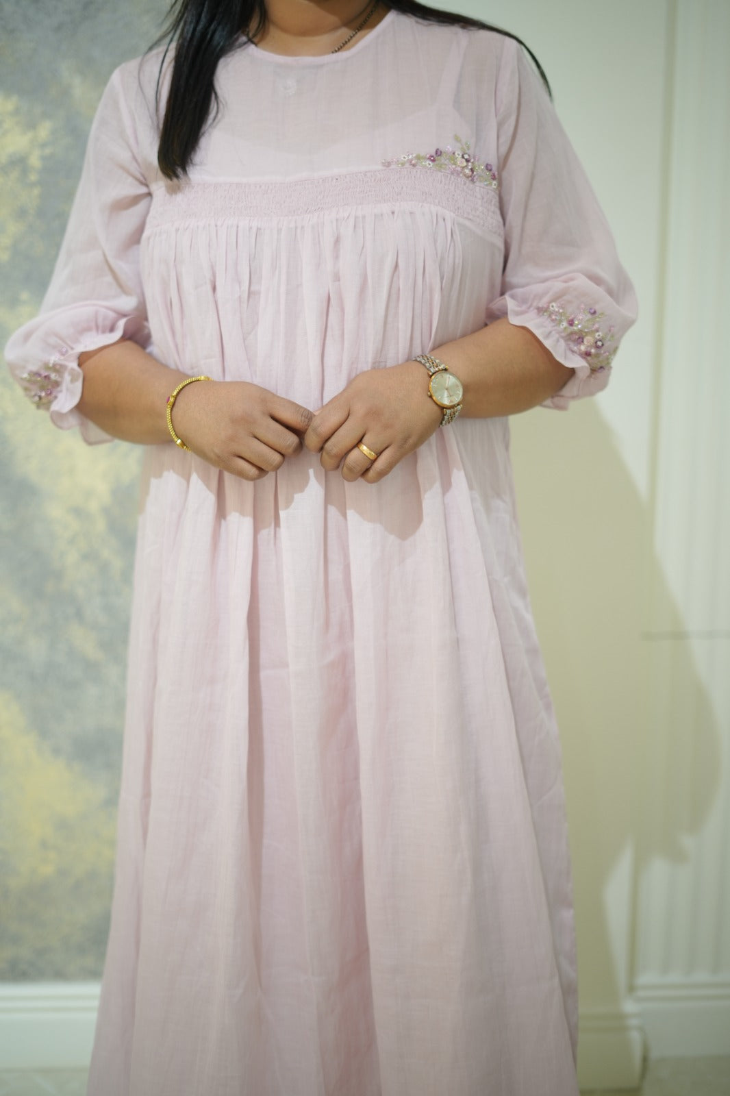Smoked chanderi dress KD1071