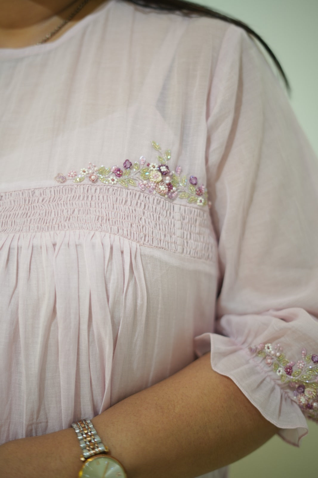 Smoked chanderi dress KD1071