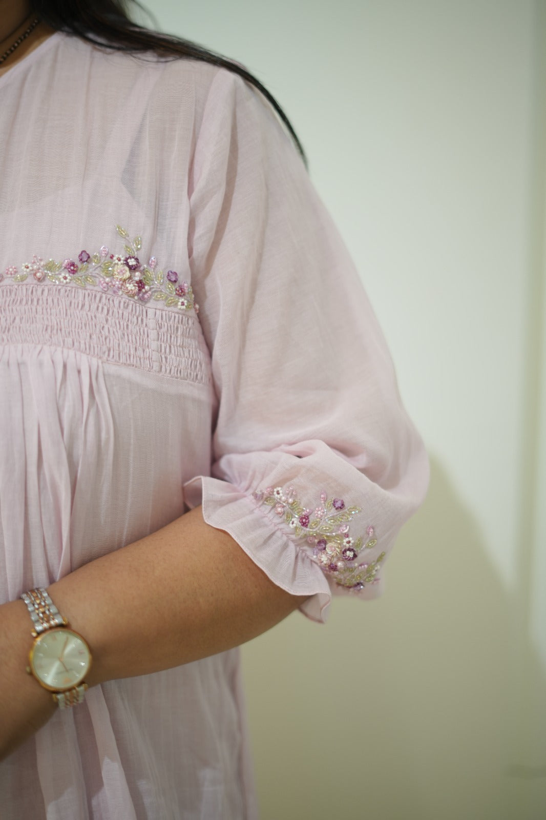 Smoked chanderi dress KD1071