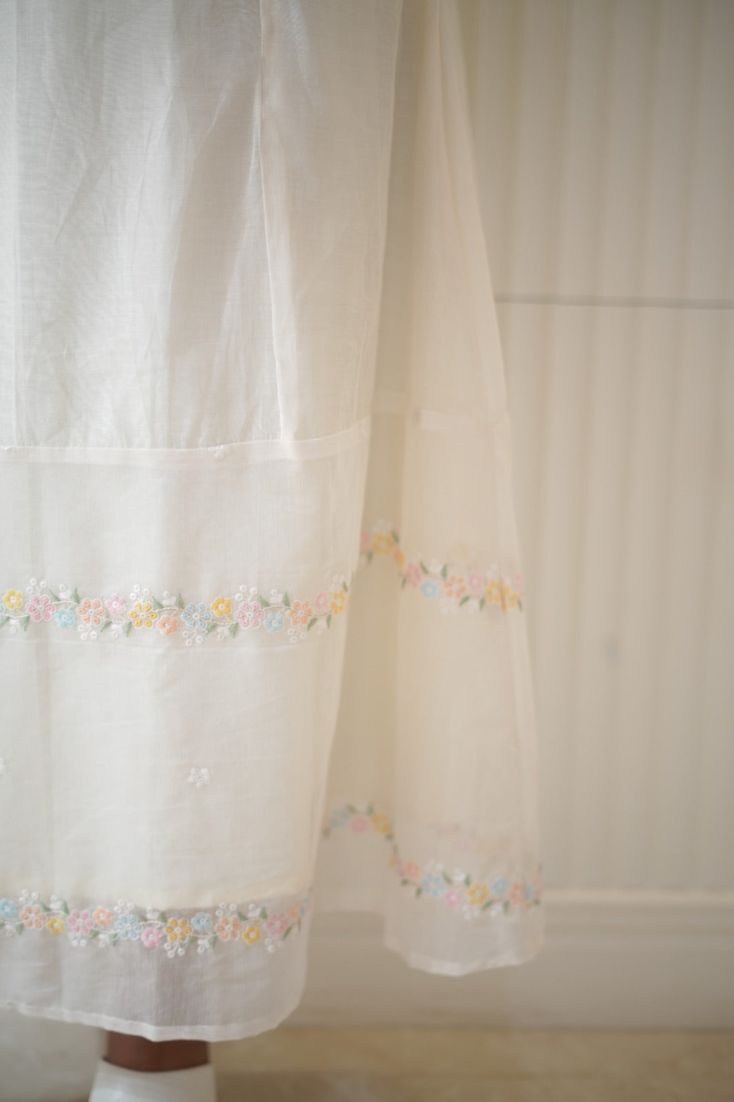 White chanderi dress TKTF1027