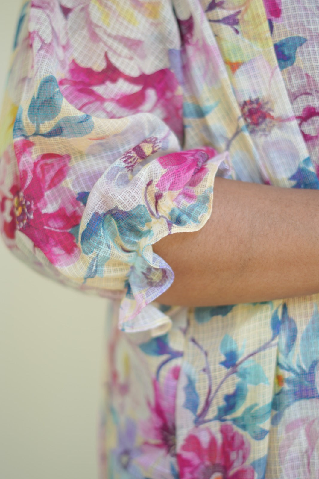 Floral net kota dress KF1079