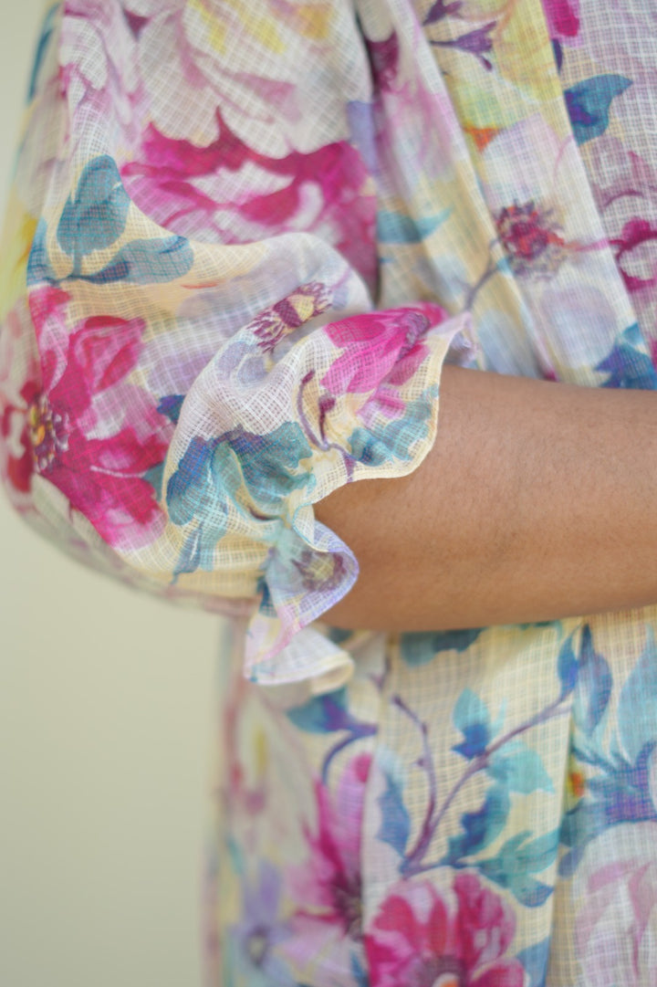 Floral net kota dress KF1079