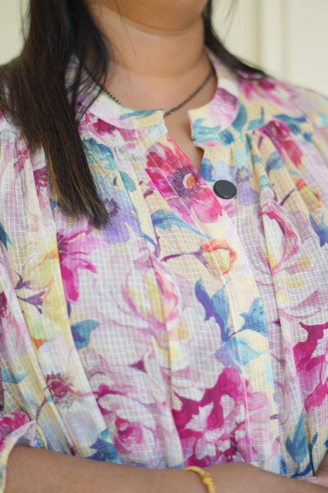 Floral net kota dress KF1079