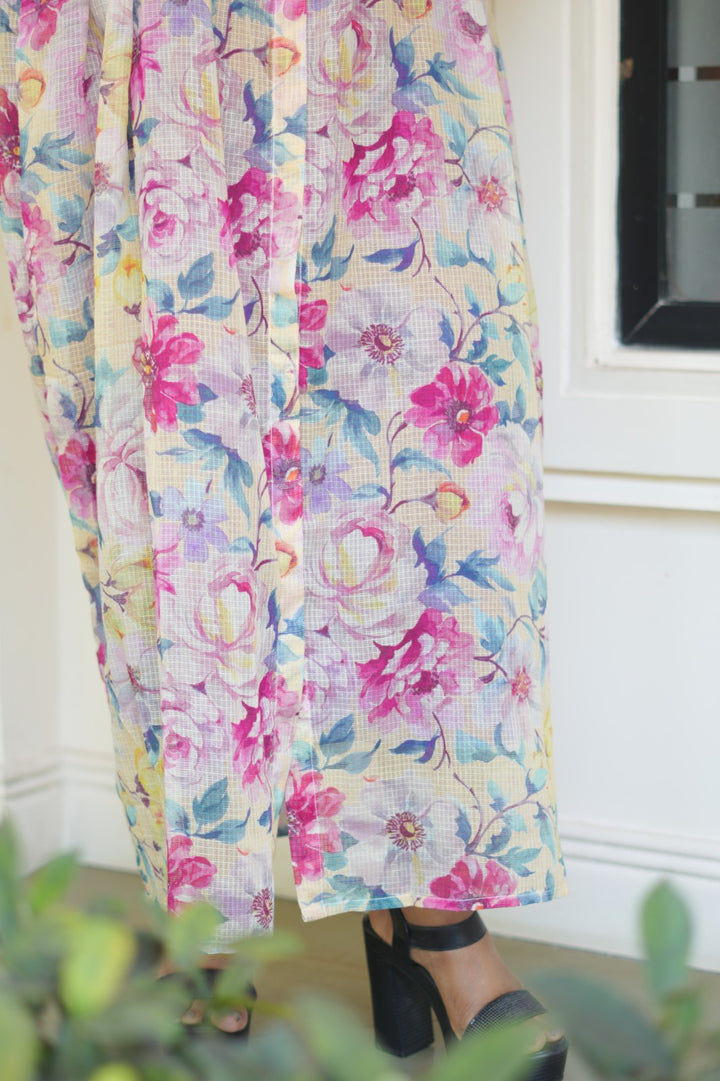 Floral net kota dress KF1079