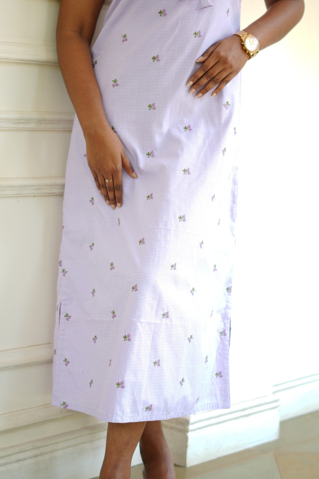 Lavendar cotton dress TKTD1054