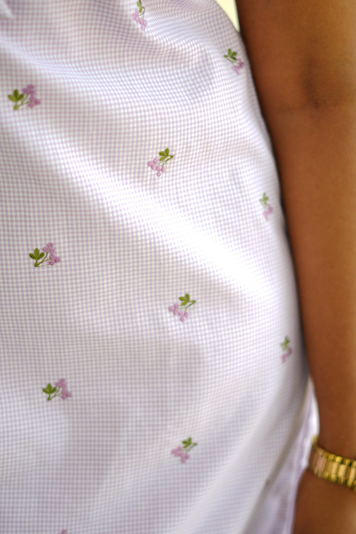 Lavendar cotton dress TKTD1054