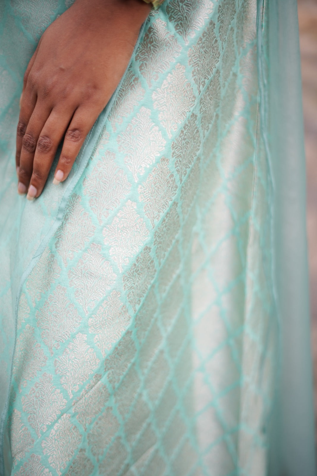 Sea blue ethnic dress FD1091