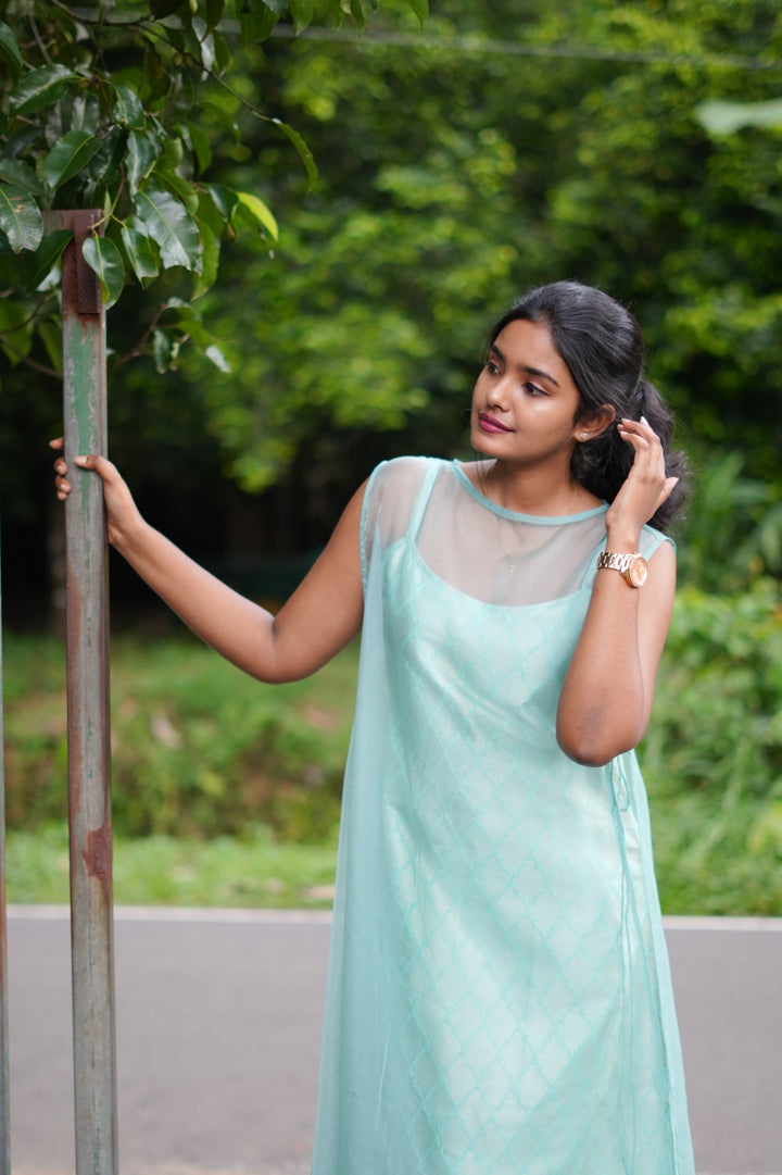 Sea blue ethnic dress FD1091