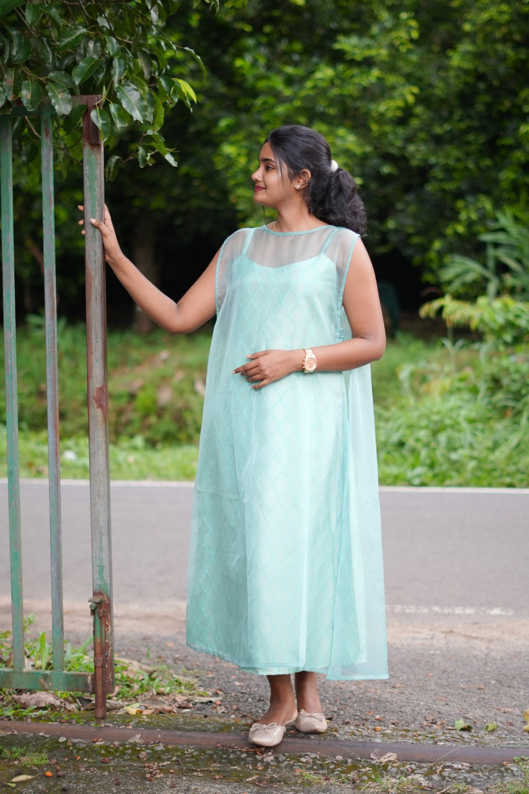 Sea blue ethnic dress FD1091