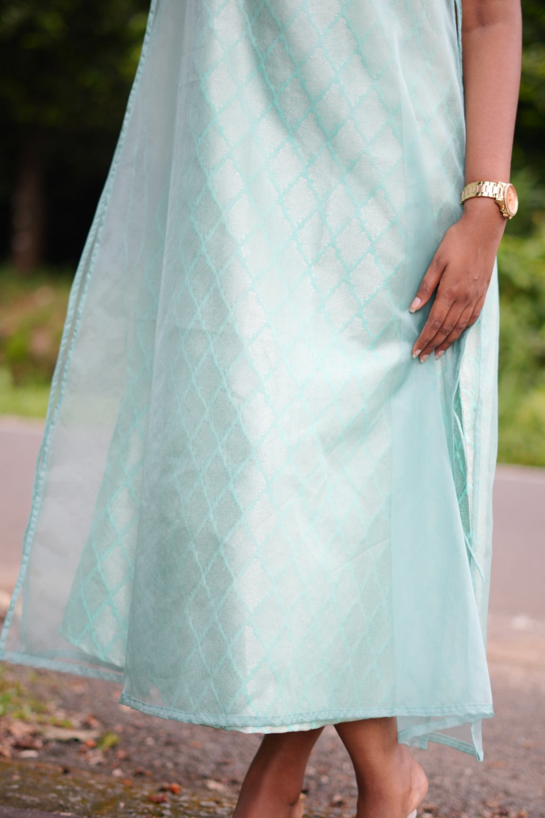 Sea blue ethnic dress FD1091