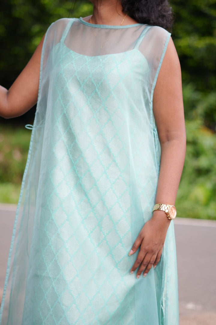 Sea blue ethnic dress FD1091