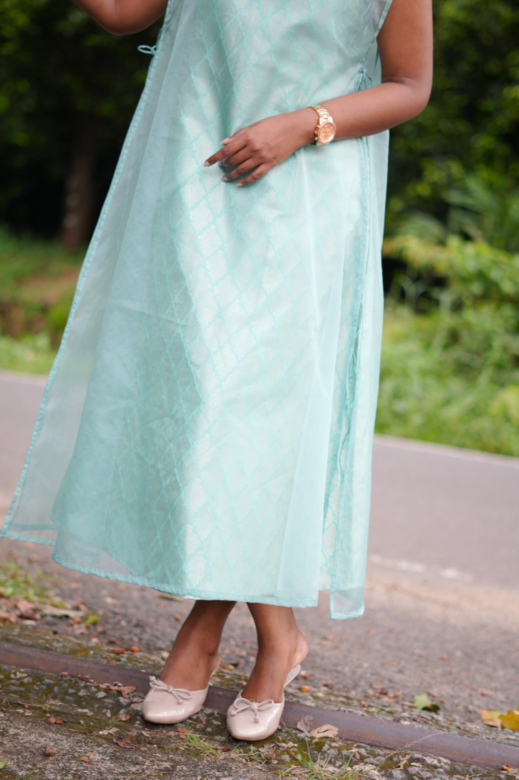Sea blue ethnic dress FD1091