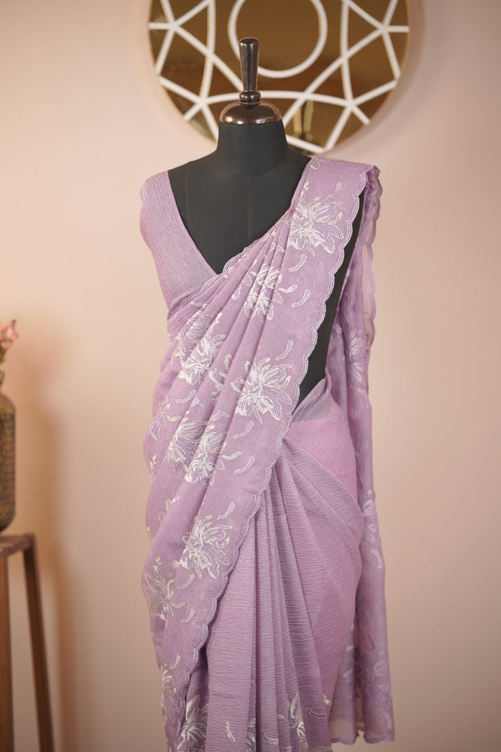 Crushed Tissue Saree TSA6013