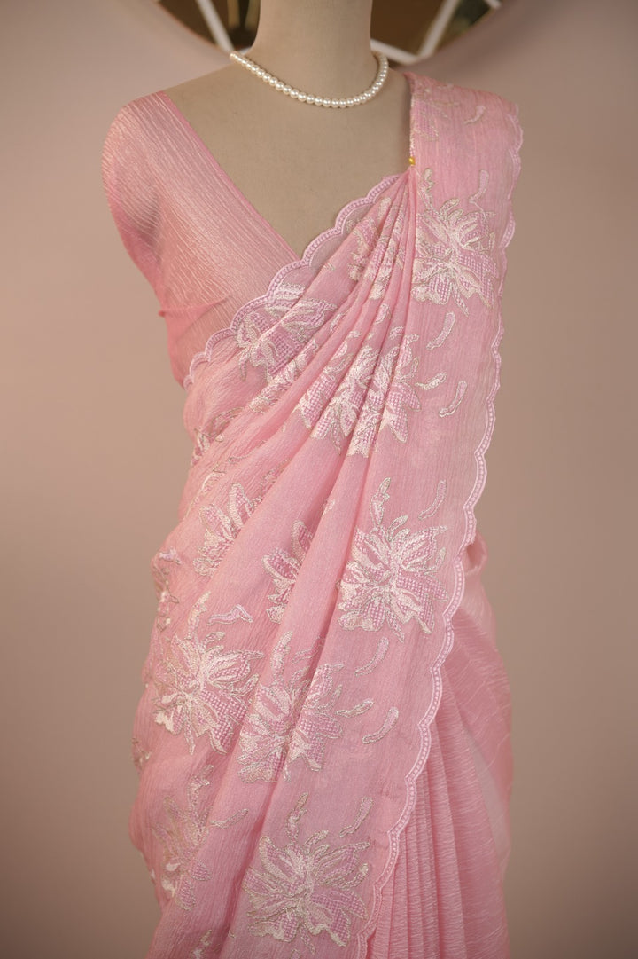 Crushed Tissue Saree TSA6013