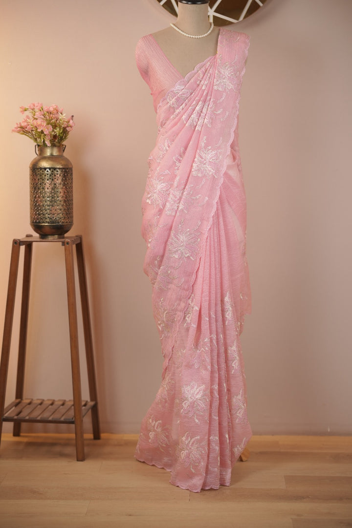 Crushed Tissue Saree TSA6013