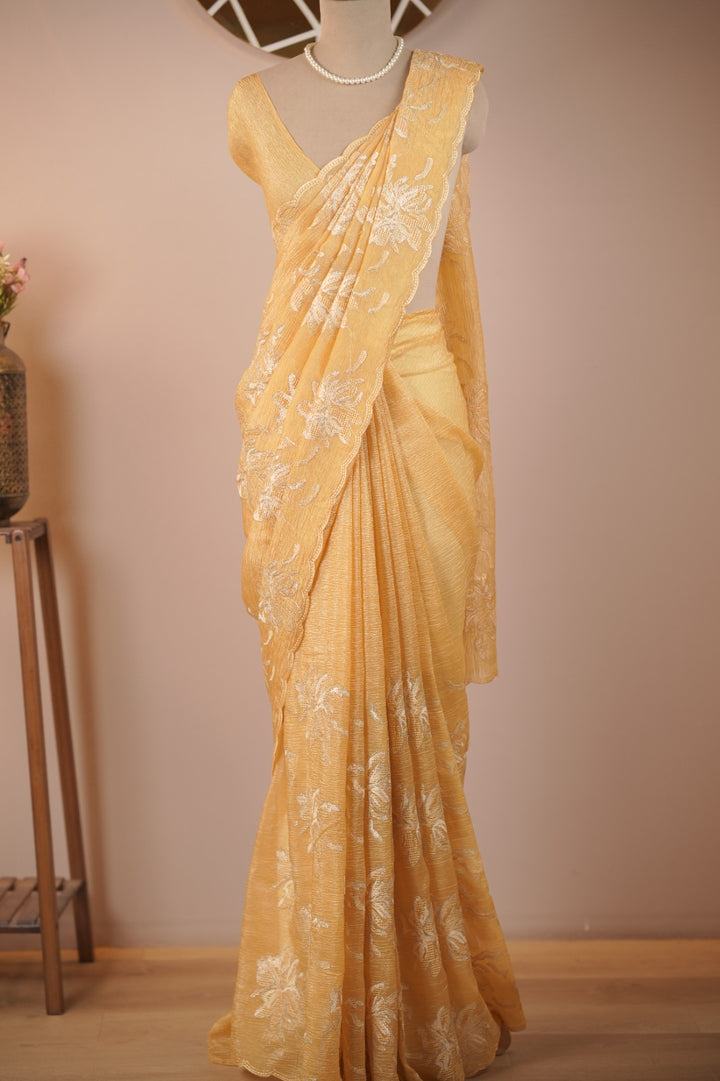 Crushed Tissue Saree TSA6013