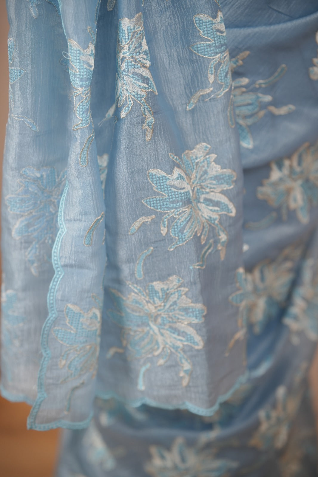 Crushed Tissue Saree TSA6013
