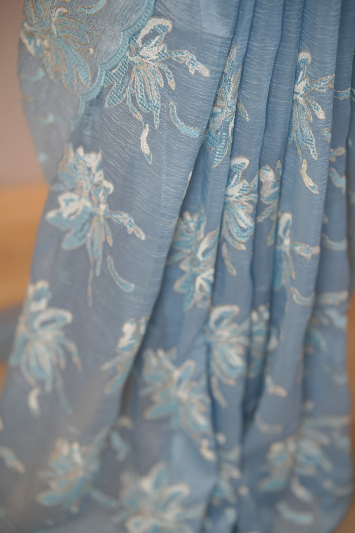 Crushed Tissue Saree TSA6013