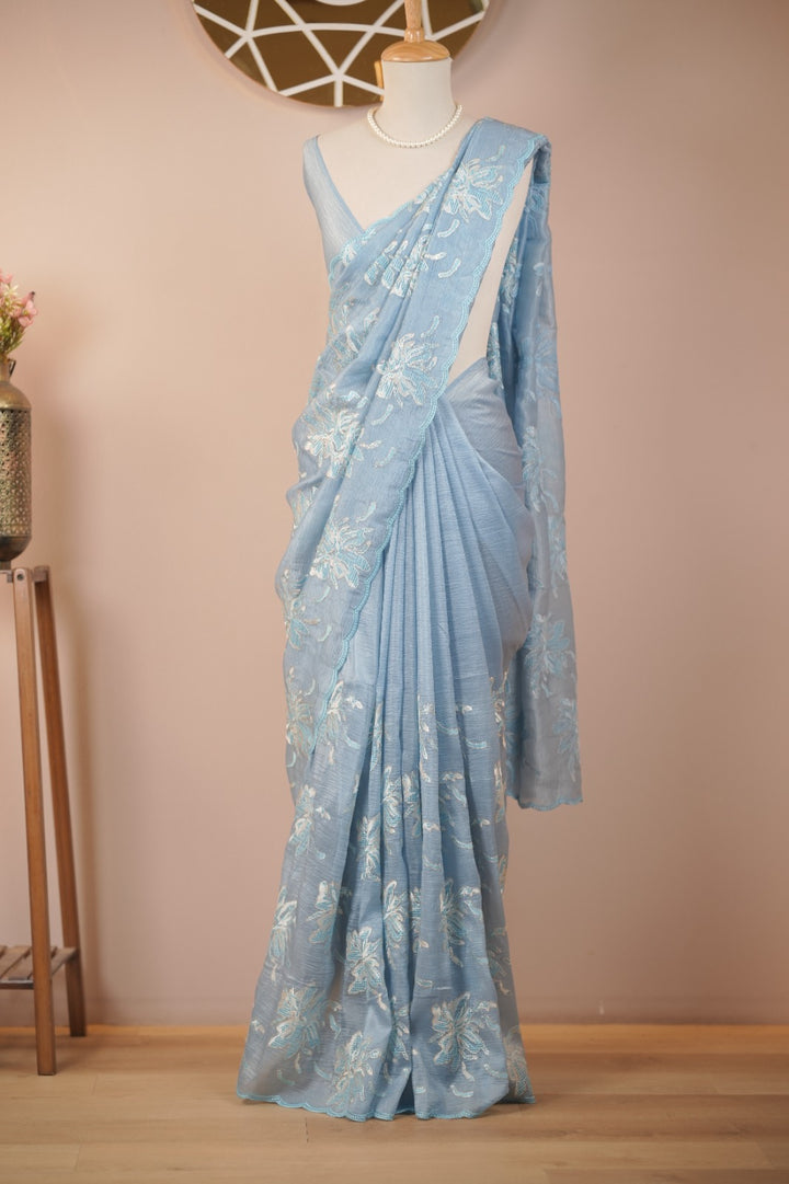 Crushed Tissue Saree TSA6013