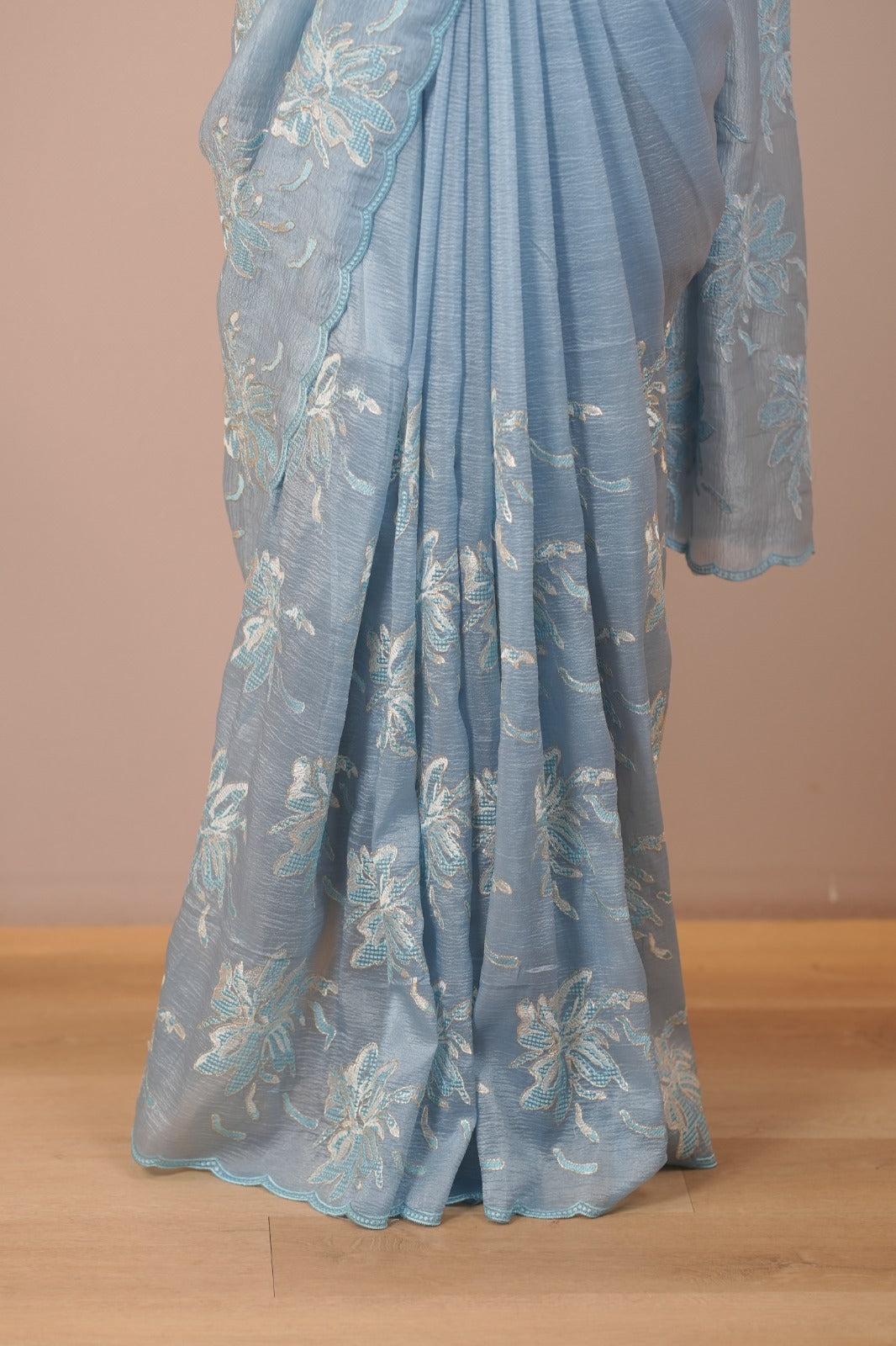 Crushed Tissue Saree TSA6013