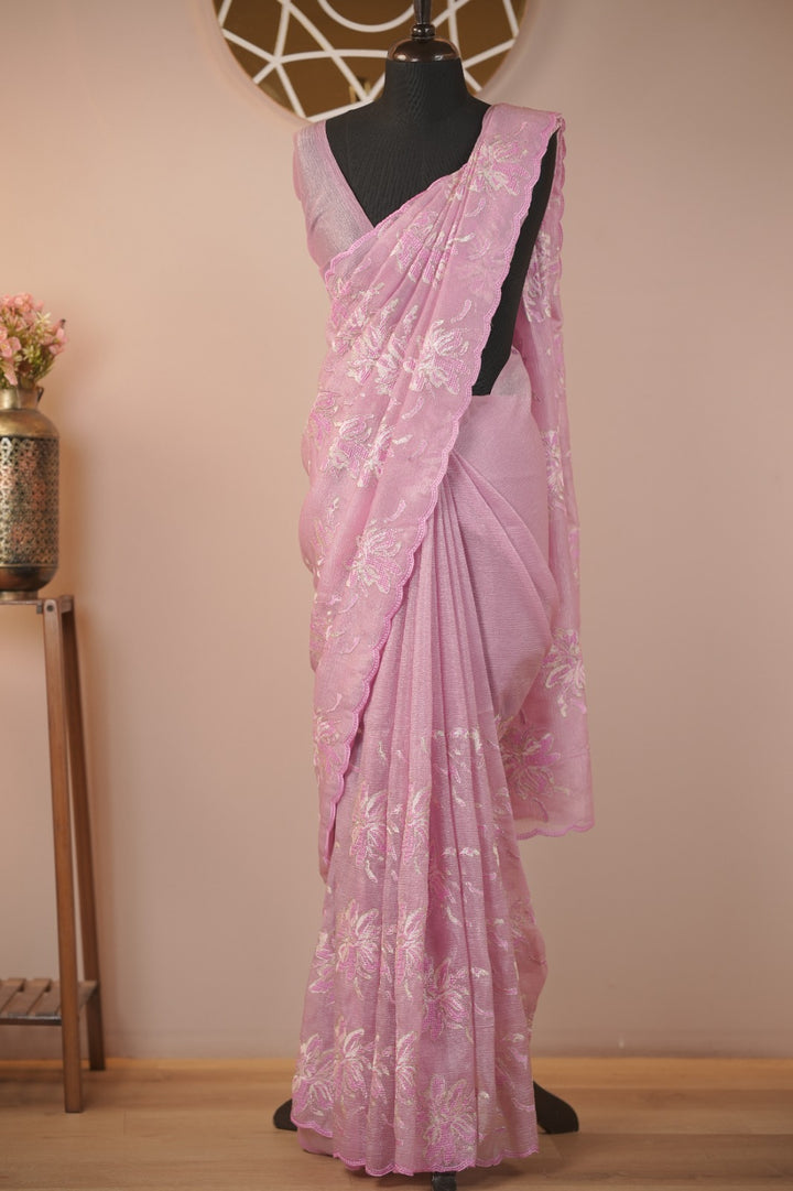 Crushed Tissue Saree TSA6013