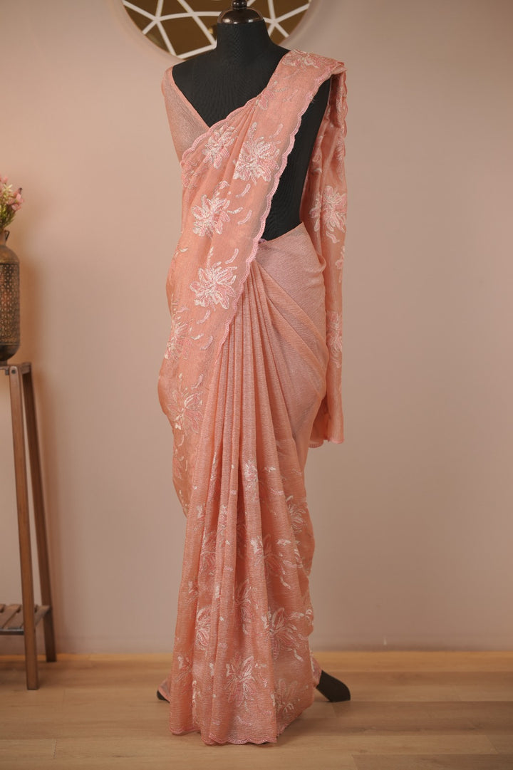 Crushed Tissue Saree TSA6013