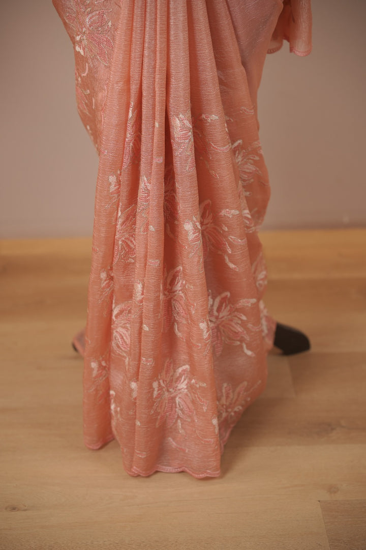 Crushed Tissue Saree TSA6013