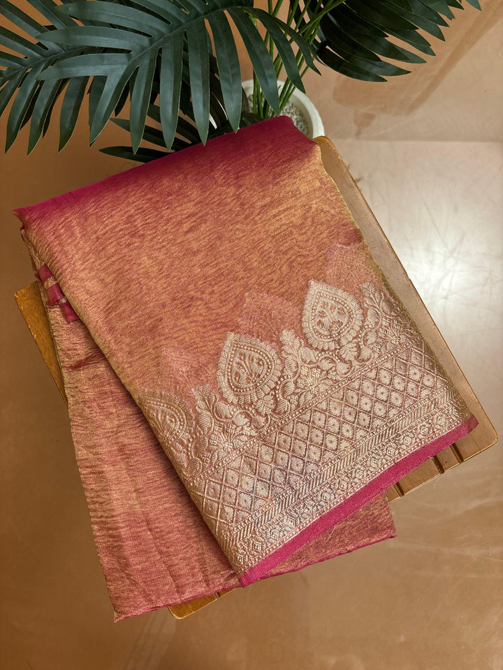 Crushed Organza Saree (Border 3) TSA148