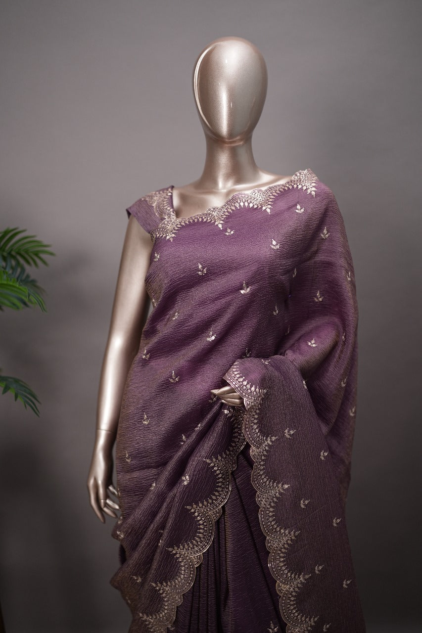 Crushed Tissue Saree TSA2326